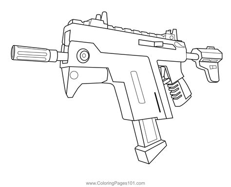 Burst SMG Fortnite Coloring Page for Kids - Free Fortnite Printable ...