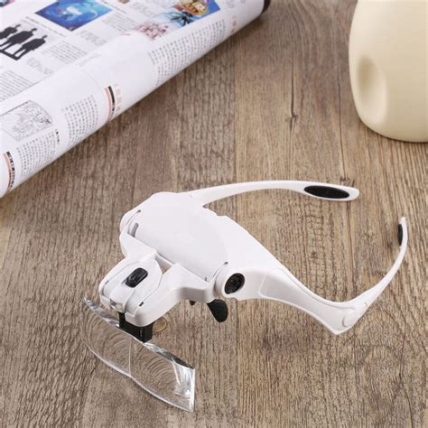 5Pcs 2LED Head Lamps Lens Interchangeable Headband Magnifier Glasses 1 ...