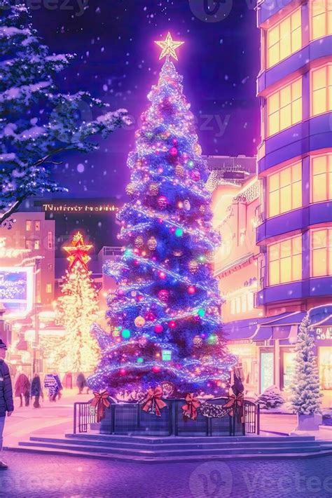 illustration of an anime christmas tree 22561293 Stock Photo at Vecteezy