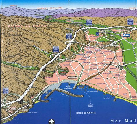 Almeria Panoramic Map - Almeria Spain • mappery