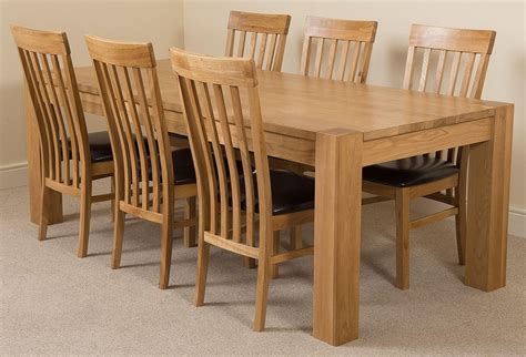 Kuba Solid Oak 220cm Dining Table with 6 Harvard Solid Oak Dining ...