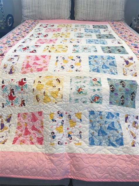 Disney Princess Quilt custom sizes available | Etsy | Princess quilt ...