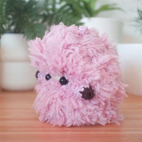 Fluffy purple monster plush - pastel purple handmade stuffed toy