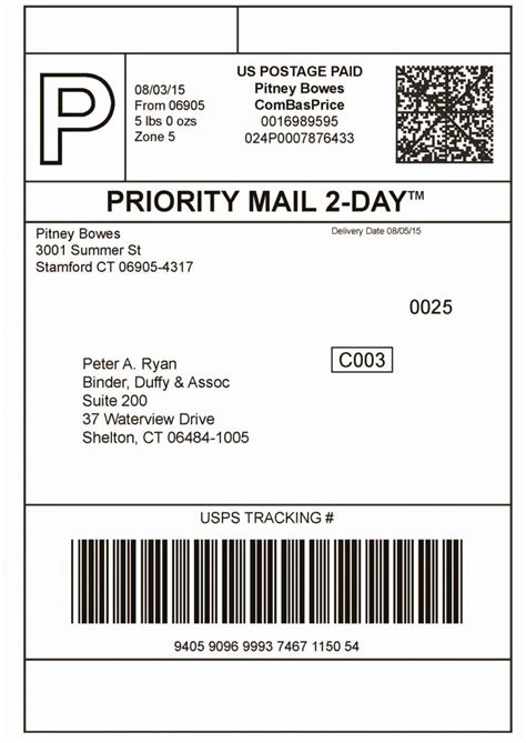 Printable Priority Mail Label