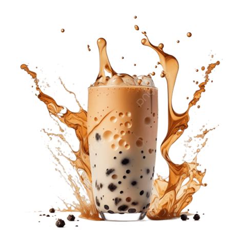 Pearl Milk Tea Splashing 3d Real Creative Photography, Winter Drink ...