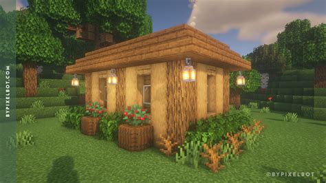 Minecraft: How to Build an Oak Starter House — ByPixelbot