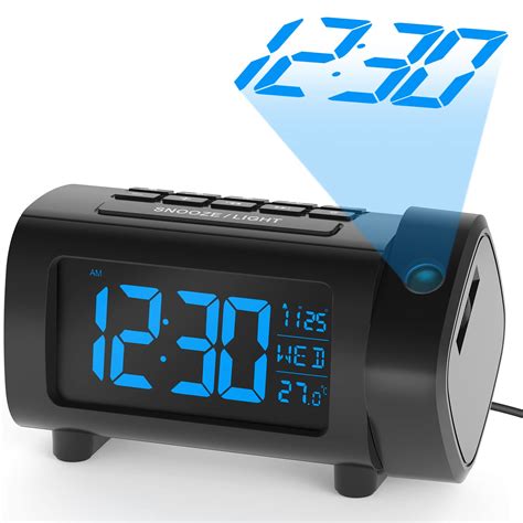 LIORQUE Projection Alarm Clock for Bedroom, Radio Alarm Clock with ...