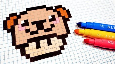 Pixel Art Handmade - Come disegnare Kawaii Bear Mushroom #pixelart ...