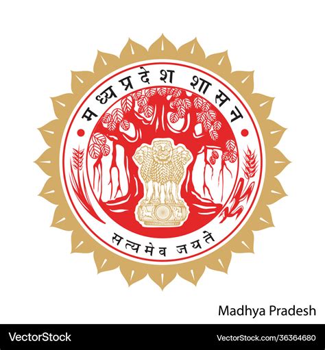 Coat arms madhya pradesh is a indian region Vector Image