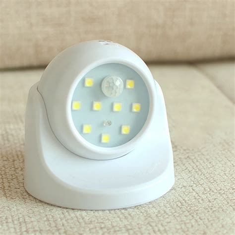 9 LED Motion Sensor Night Light 360 Degree Rotation Portable Night ...