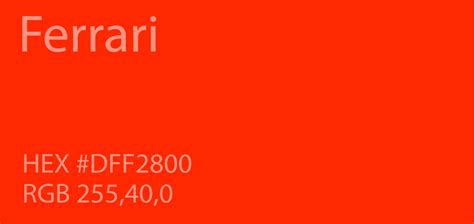 ferrari red color code rgb html hex | Red colour palette, Shades of red ...