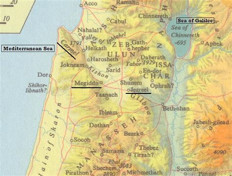 Maps of Mt. Carmel and Megiddo