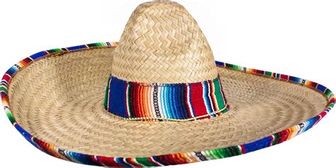 Amazon.com: Authentic Sombrero Straw Hat with Serape Trim - Cinco De ...