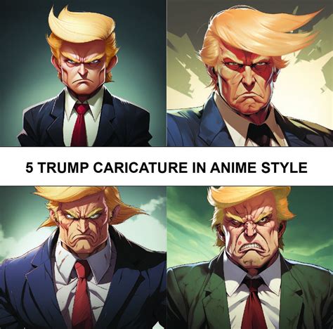 Caricature of Donald Trump in Anime Style - Etsy