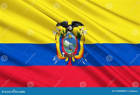 Flag of Republic of Ecuador, Quito Stock Image - Image of latino ...