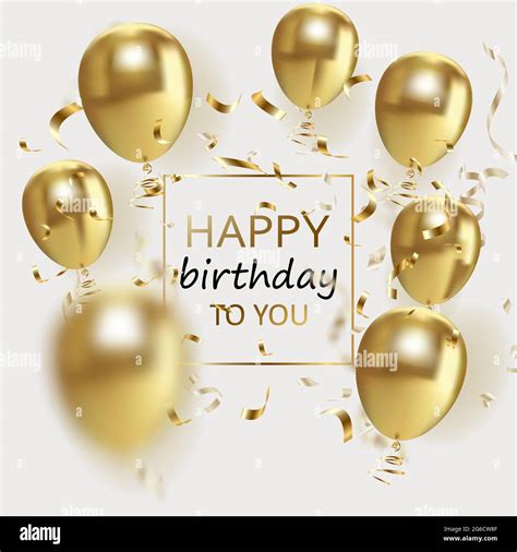 Happy Birthday greeting card - gold and white birthday card template ...