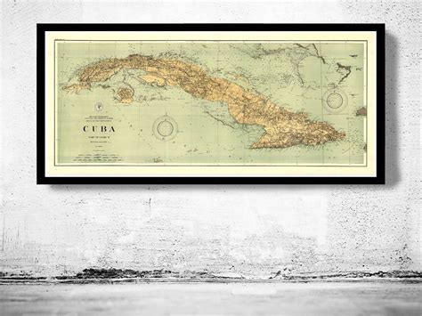 Old Map of Cuba 1898 Vintage Map