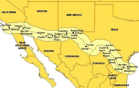 California Mexico Border Map