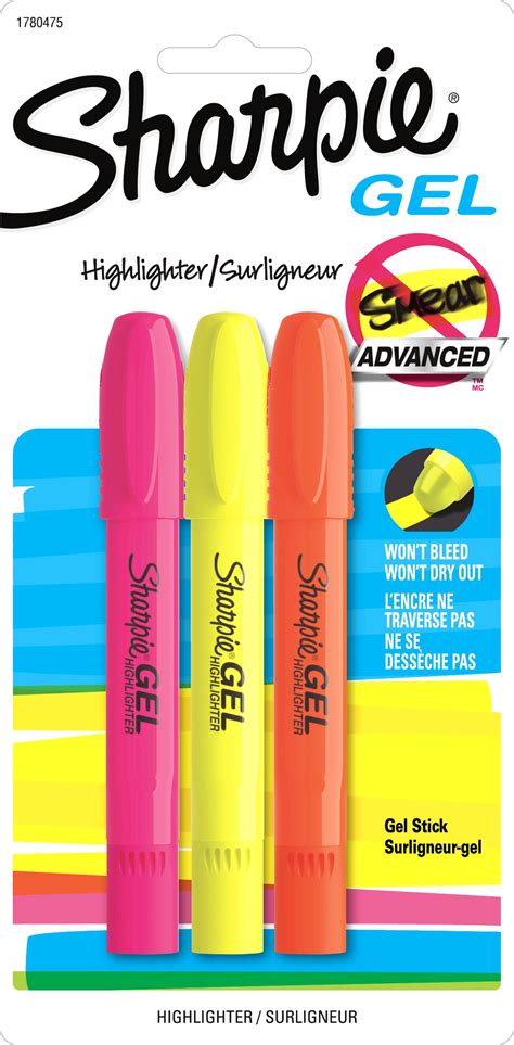 Sharpie Gel Highlighters Assorted Colours Pack of 3 - Whitcoulls