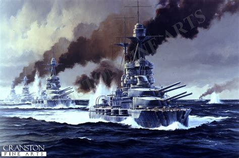 HMS Barham leads the 5th Battle Squadon at Jutland by Anthony Saunders.