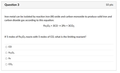 Solved Iron metal can be isolated by reaction iron (III) | Chegg.com