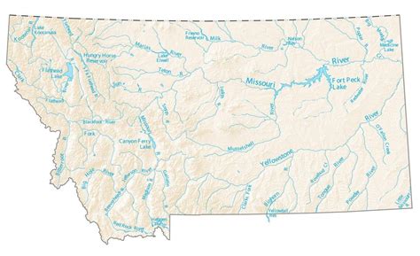 Montana Lakes and Rivers Map - GIS Geography