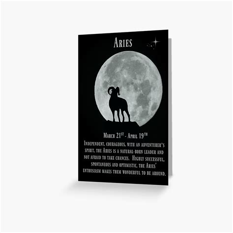 "Aries, March 21st Through April 29th. Zodiac Sign of the Ram" Greeting ...