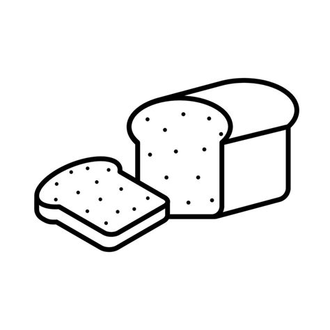 Outline, simple vector bread icon isolated on white background ...