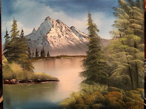 Mountain Scene with lake - oil painting 16x20 - 3/26/2018 | Paisaje ...