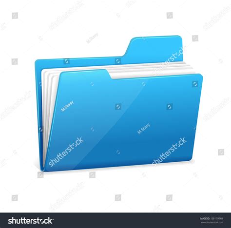 Blue File Folder Icon Isolated On Stock Vector (Royalty Free) 158119769 ...