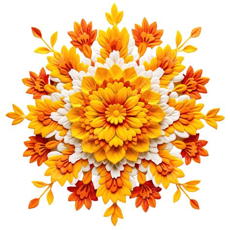 Marigold Flower Rangoli Design For Diwali Festival Indian Festival ...