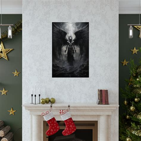 Dark Angel Poster, Dark Art Poster, Religious Poster, Black Wings ...