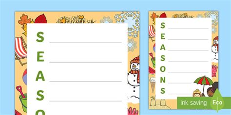 Seasons Acrostic Poem (Teacher-Made) - Twinkl