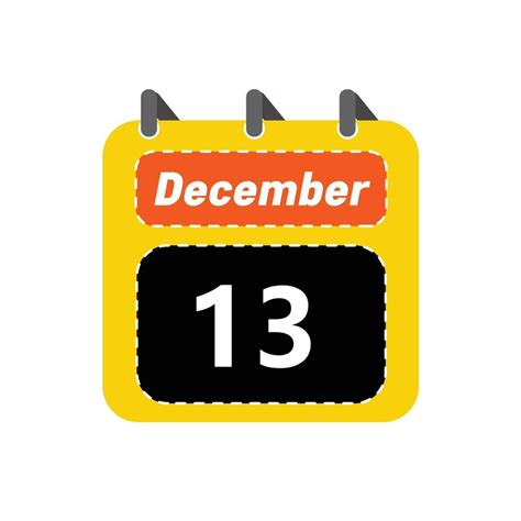 December 13 Daily Calendar 26613104 Vector Art at Vecteezy