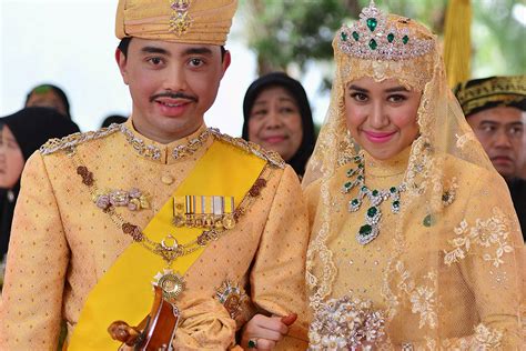 Brunei royal wedding: And the bride wore gold, diamonds, rubies and ...