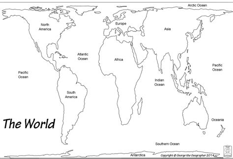 Outline Base Maps within World Map Continents Outline Printable ...