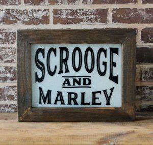 Scrooge & Marley Lighted Sign - Wood and Glass back lit sign - Holiday ...