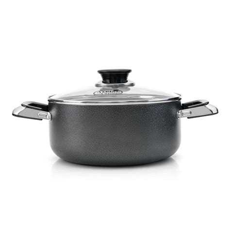 Alpine Cuisine 4 Quart Aluminum Nonstick Kitchen Dutch Oven & Glass Lid ...