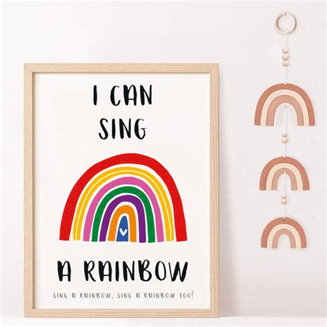 'I Can Sing A Rainbow' Nursery Rhyme Print By Pig and Bear Emporium