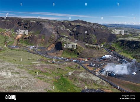 Aerial View of Geysers and Hot Springs near Reykjavik, Iceland Stock ...