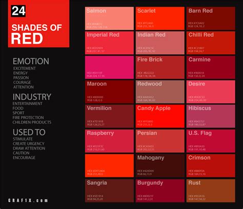 24 Shades of Red Color Palette – graf1x.com