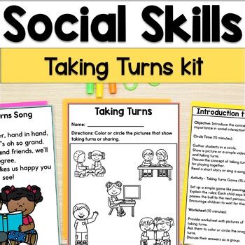 Taking Turns Lesson Plans Packet for Elementary Social Skills Development