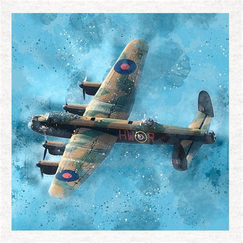 Lancaster Bomber, Watercolour , Fabric Cushion Upholstery Craft ...