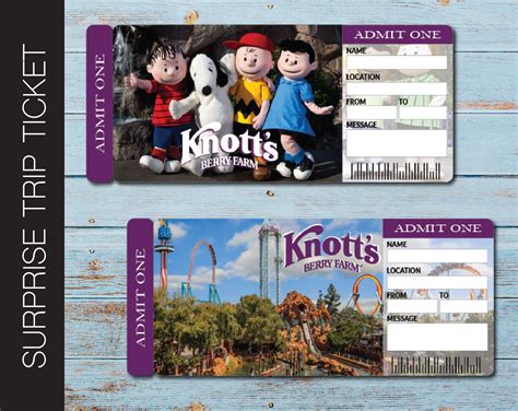 Printable KNOTTS BERRY FARM Surprise Trip Tickets. Vacation | Etsy