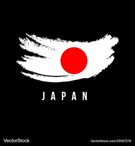 Japan flag brush logo template design Royalty Free Vector