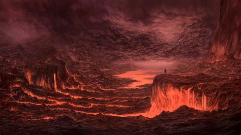 artwork, Lava, Fantasy art, Volcano