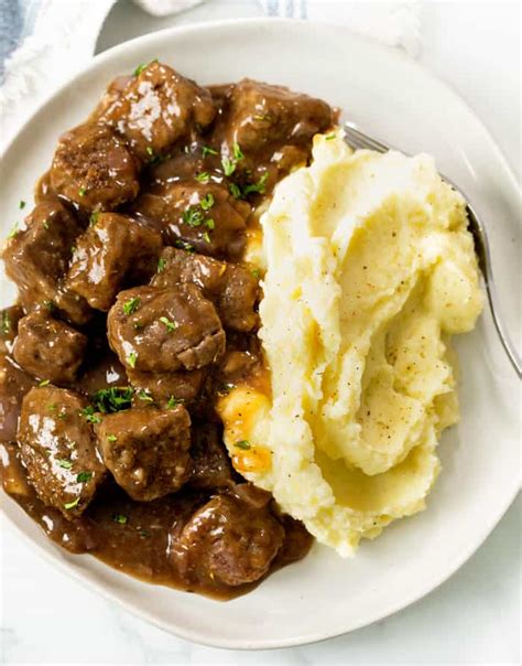 Beef Tips and Gravy (Stove Top or Crock Pot!) - The Cozy Cook