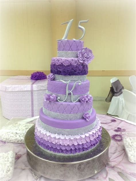 15th birthday cake. Quinceanera purple bday cake www.facebook.com ...