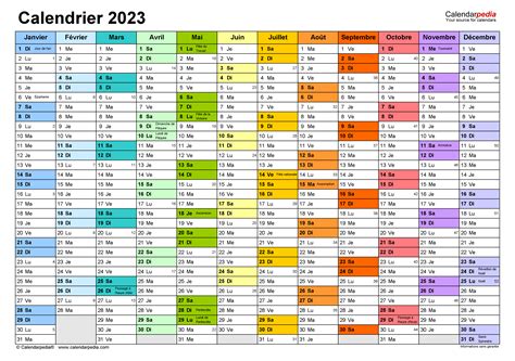 Calendrier 2023 Excel A Telecharger