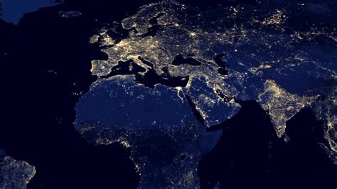 World map animation with lights shining at night Motion Background ...